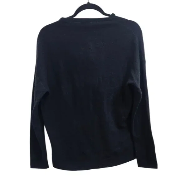 Club Monaco Black Recycled Cashmere Cowl Neck Sweater Women’s M Soft Luxury Knit - Picture 4 of 10